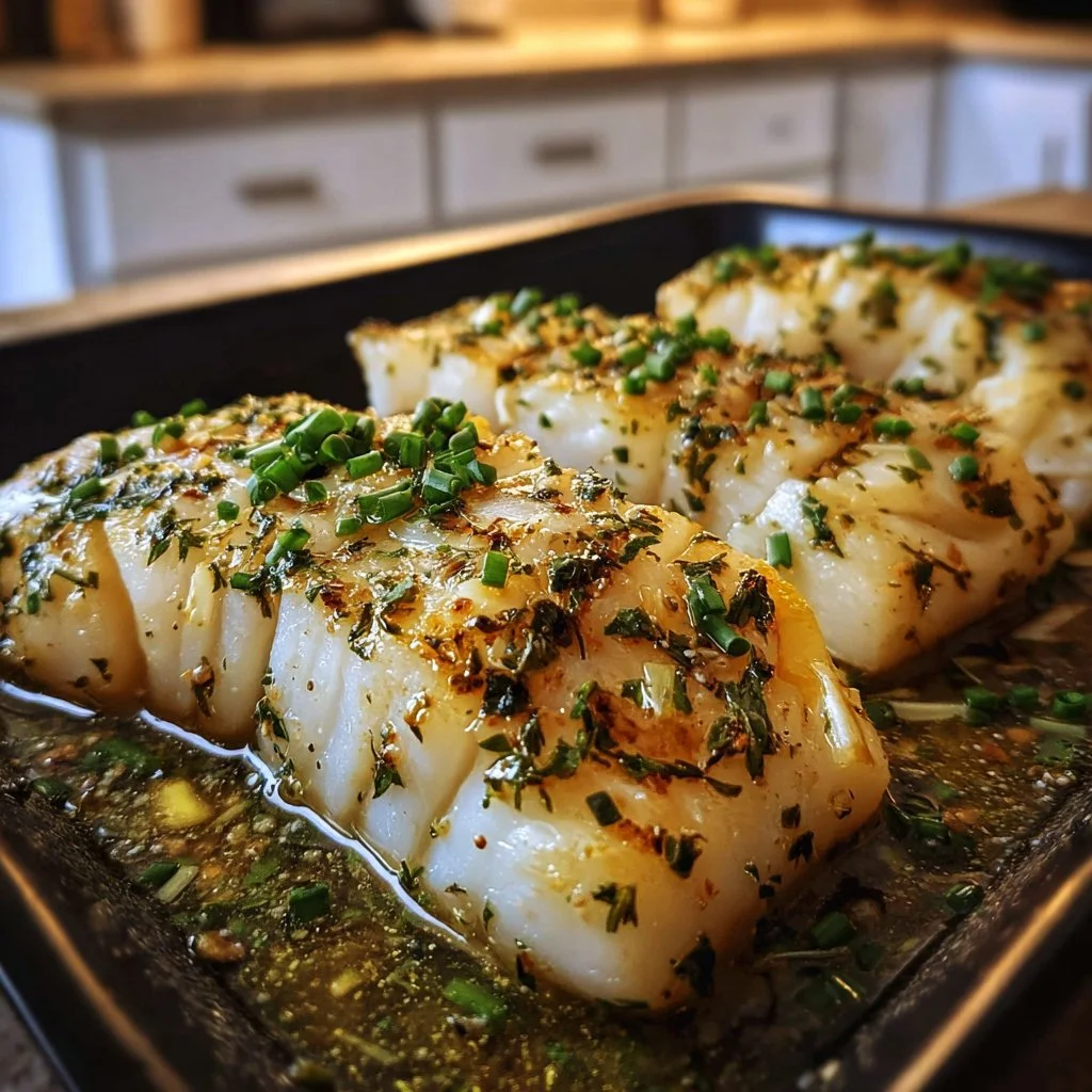 Easy Garlic Herb Butter Baked Haddock