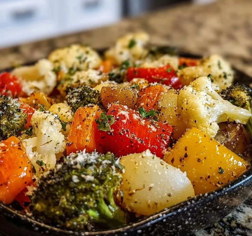Easy Roasted Garlic Parmesan Vegetables