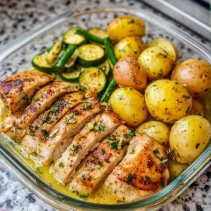 Lemon Garlic Chicken Meal Prep 2 Lemon Garlic Chicken Meal Prep in clear meal containers for easy weekly meals