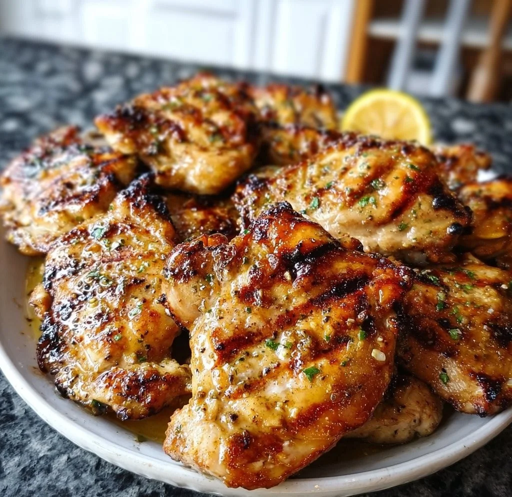 Lemon Garlic Grilled Chicken Thighs