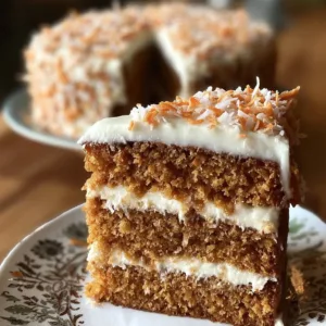 Healthy No Sugar No Flour Carrot Cake topped with cream cheese frosting