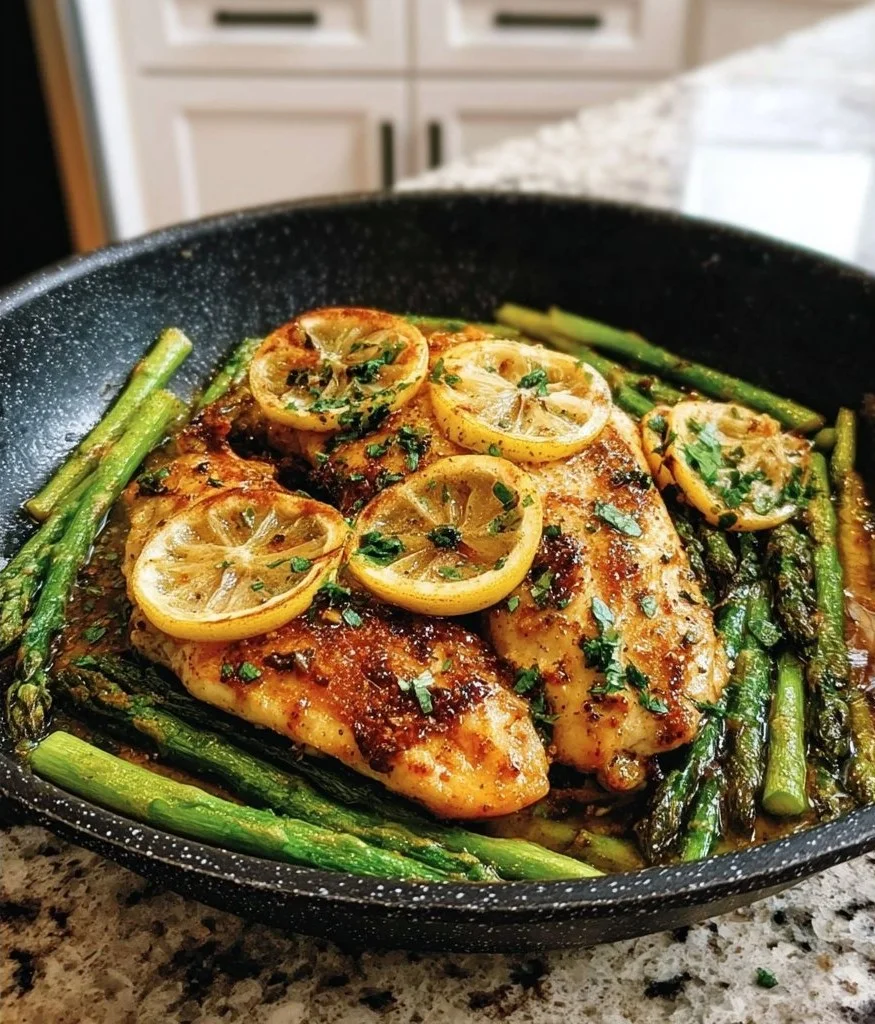 Pan-Fried Chicken with Asparagus