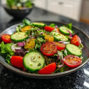 Vibrant Garden Salad 2 Vibrant garden salad with fresh vegetables and colorful toppings