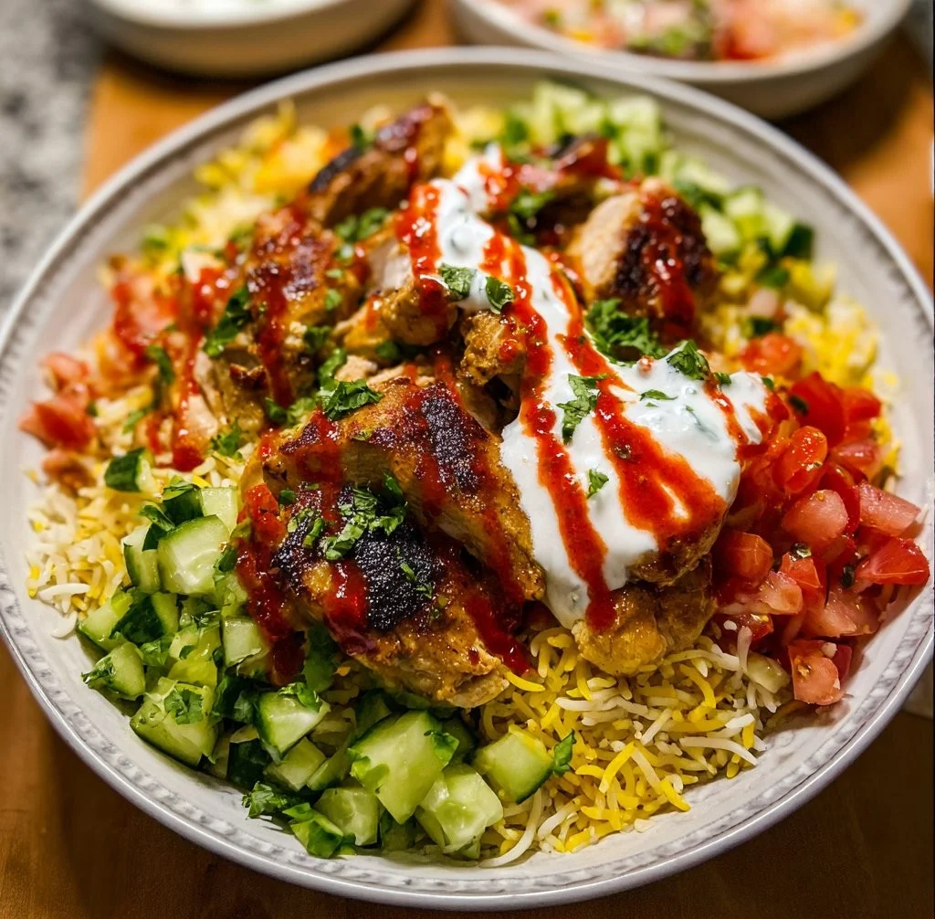 Cart-Style Halal Chicken Rice Bowls