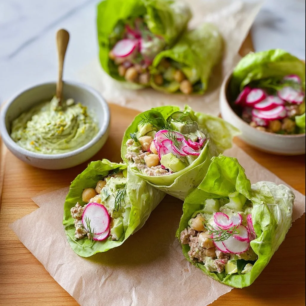 Chickpea Salad Wraps with Avocado Dill Sauce
