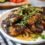 Coconut Marinated Chicken recipe prepared on grill and stove