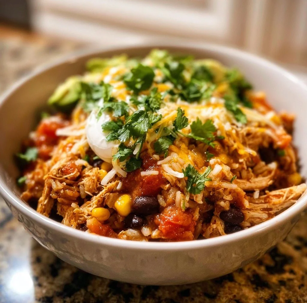Cozy Slow Cooker Chicken Burrito Bowl