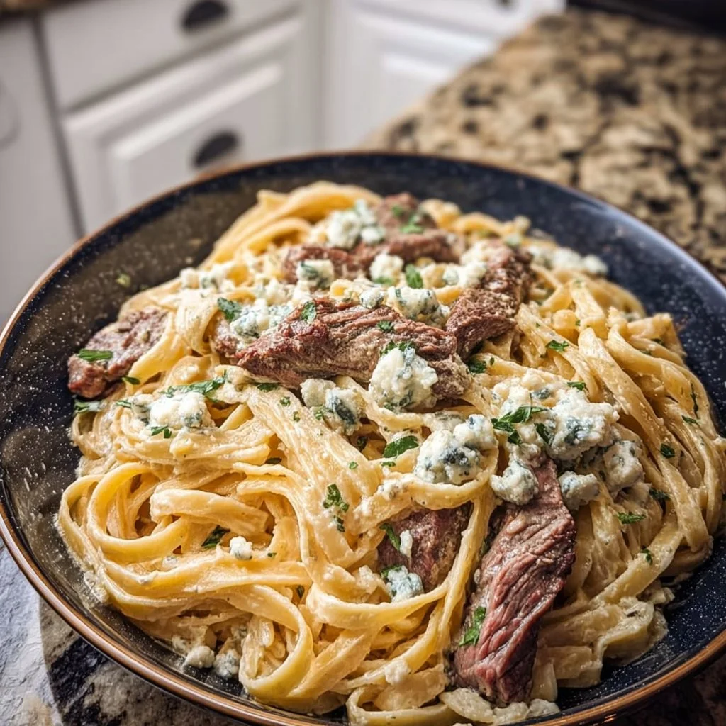Creamy Blue Cheese Steak Pasta