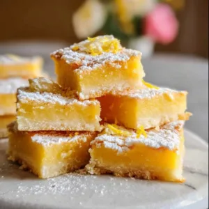 Delicious easy lemon bars with a zesty lemon filling and buttery crust.