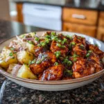 Delicious Honey BBQ Chicken served with creamy Southern potato salad