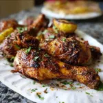 Jamaican jerk chicken drumsticks on a flavorful plate