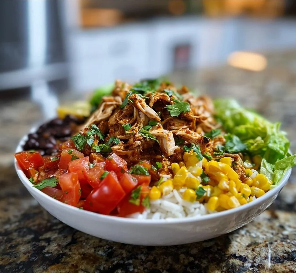 Loaded Shredded Chicken Burrito Bowl