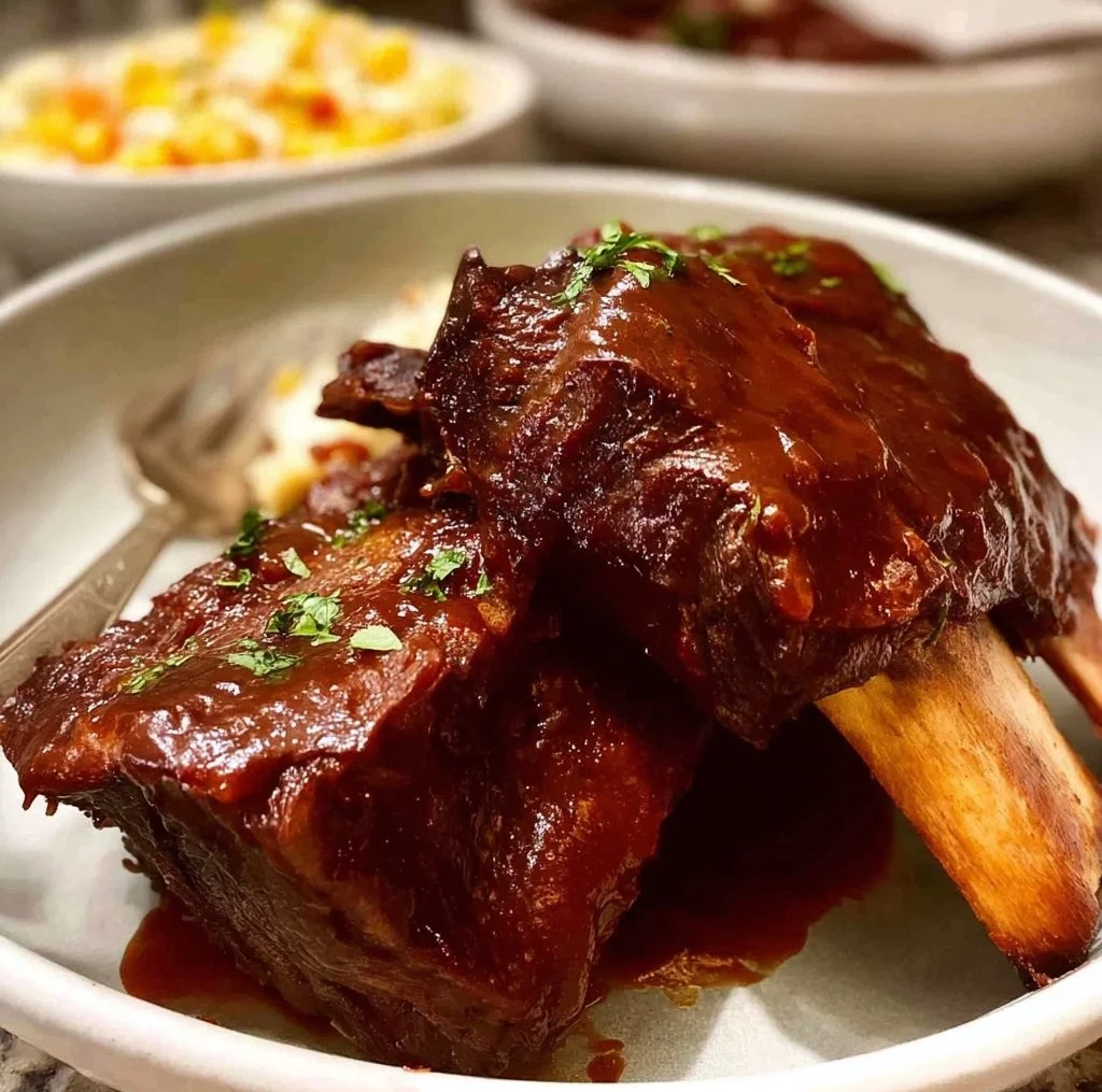 Slow Cooked Beef Ribs with Barbecue Sauce (Beef Short Ribs)