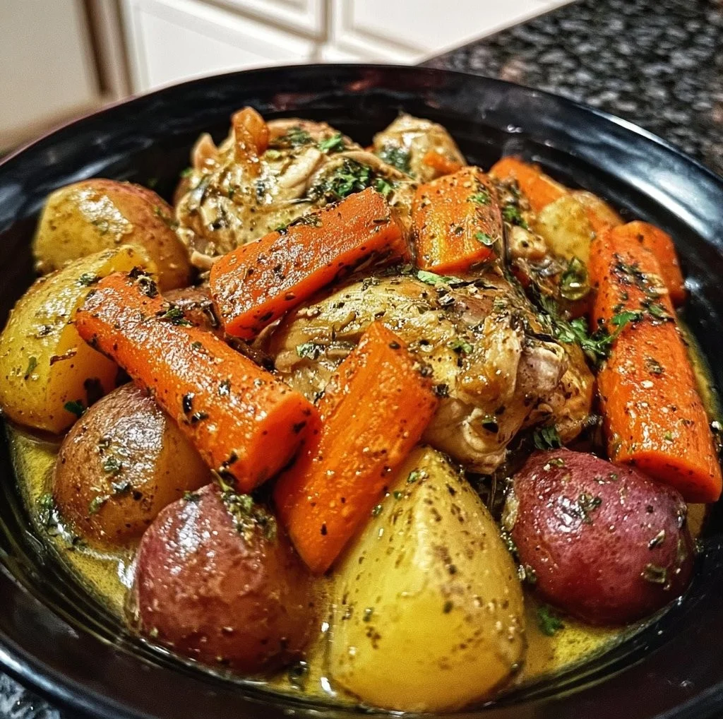 Slow Cooker Garlic Butter Chicken and Veggies