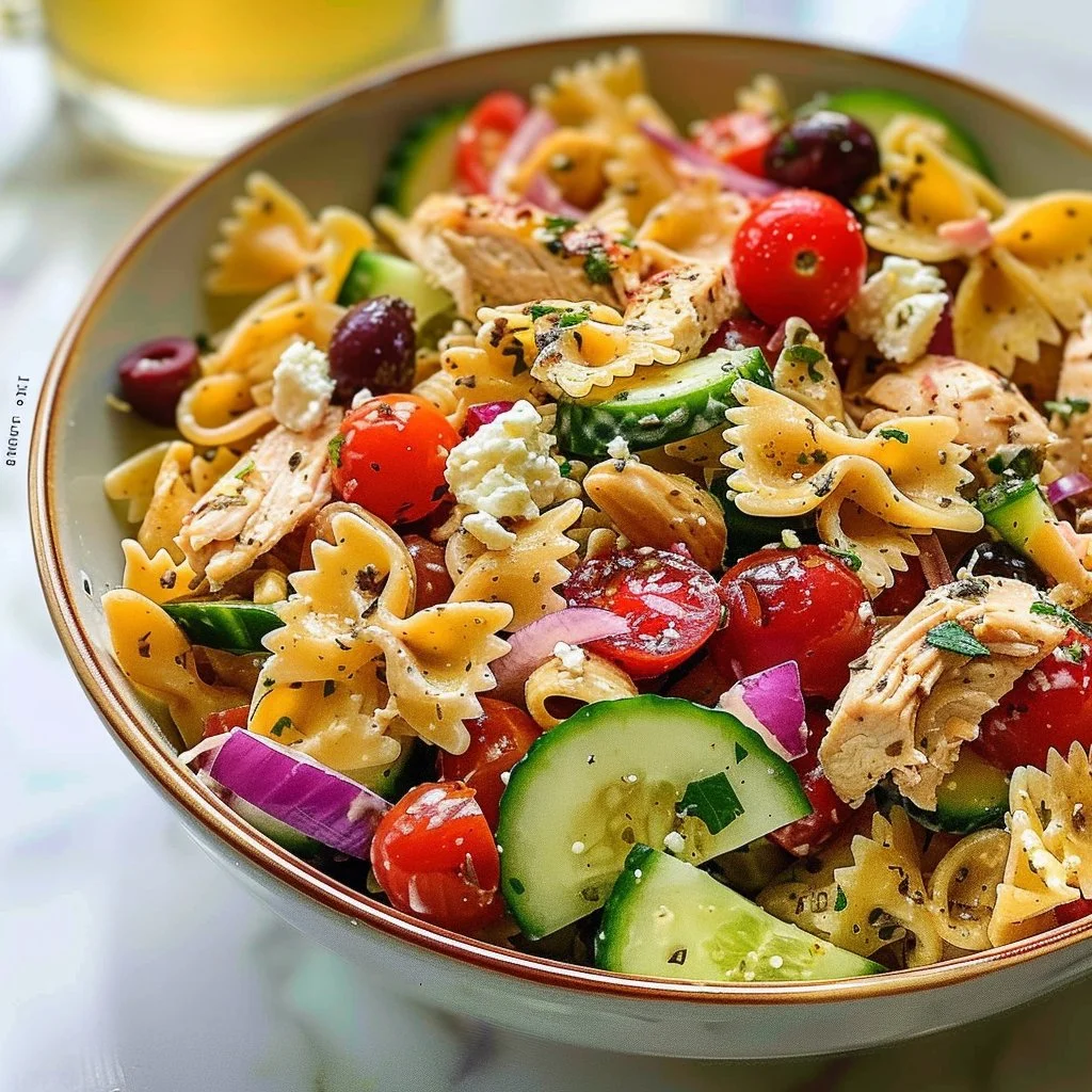 Best Greek Chicken Pasta Salad