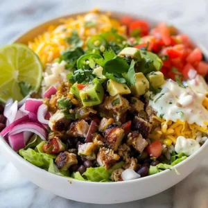 Homemade Chipotle burrito bowl featuring fresh ingredients and vibrant colors.