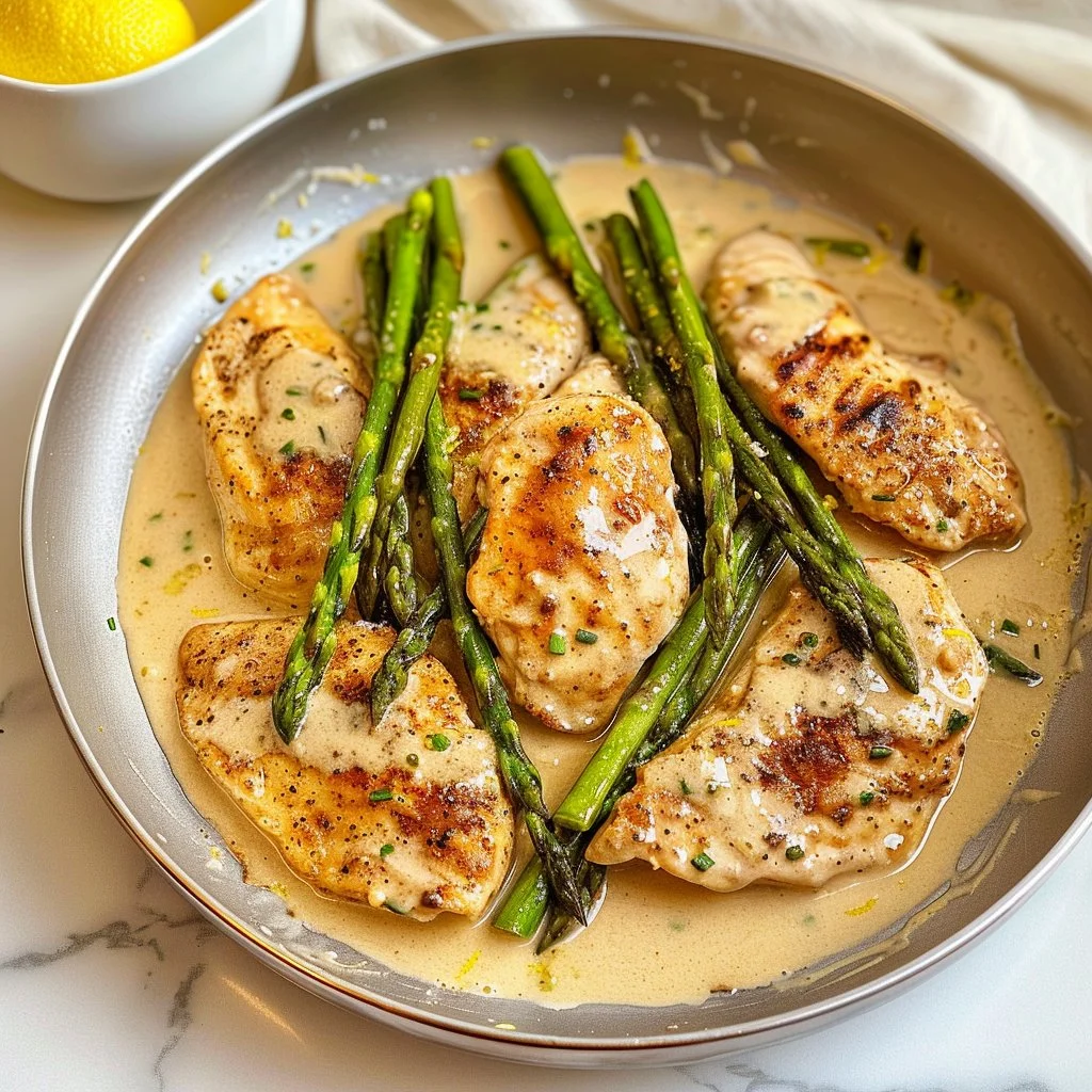 Creamy Lemon Chicken with Asparagus