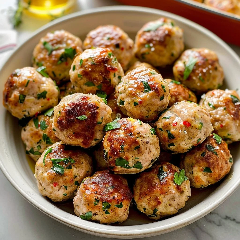 Easy Baked Chicken Meatballs