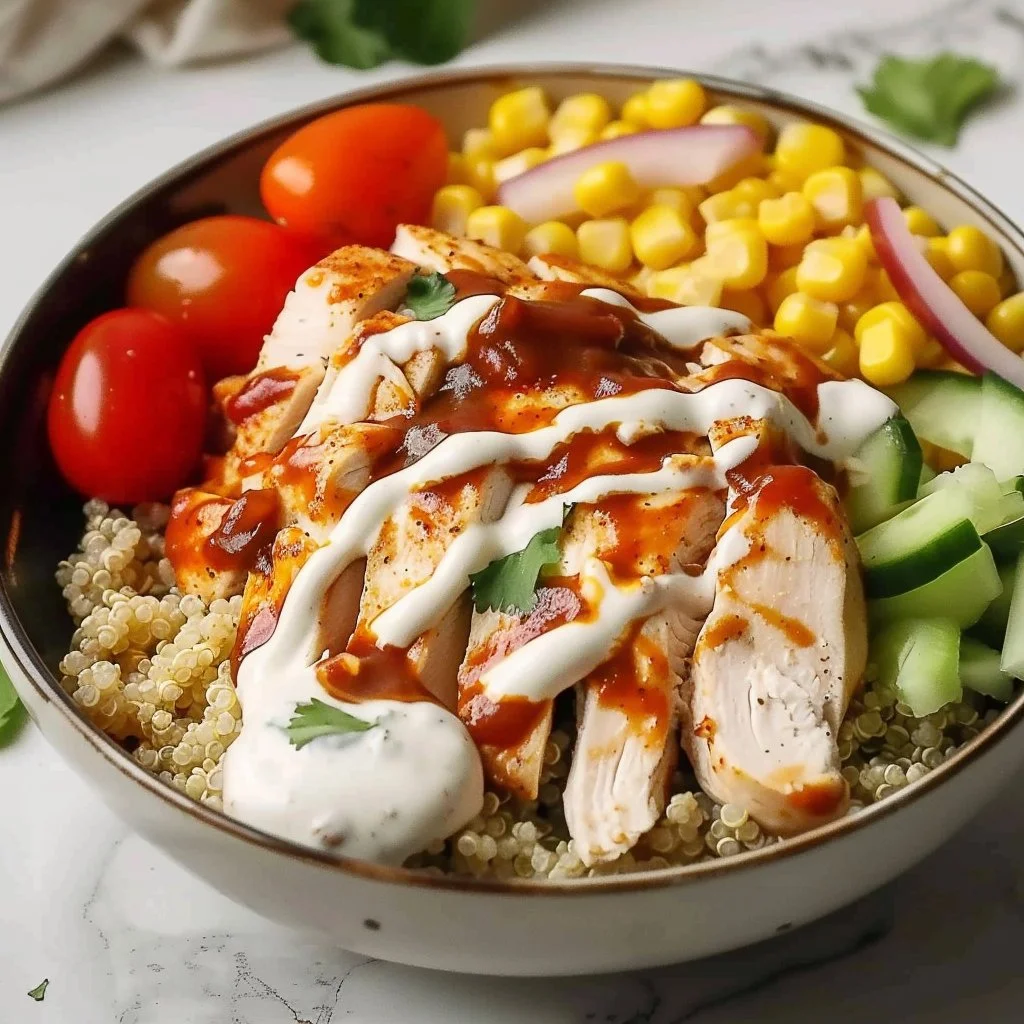 Easy High Protein BBQ Ranch Chicken Bowl