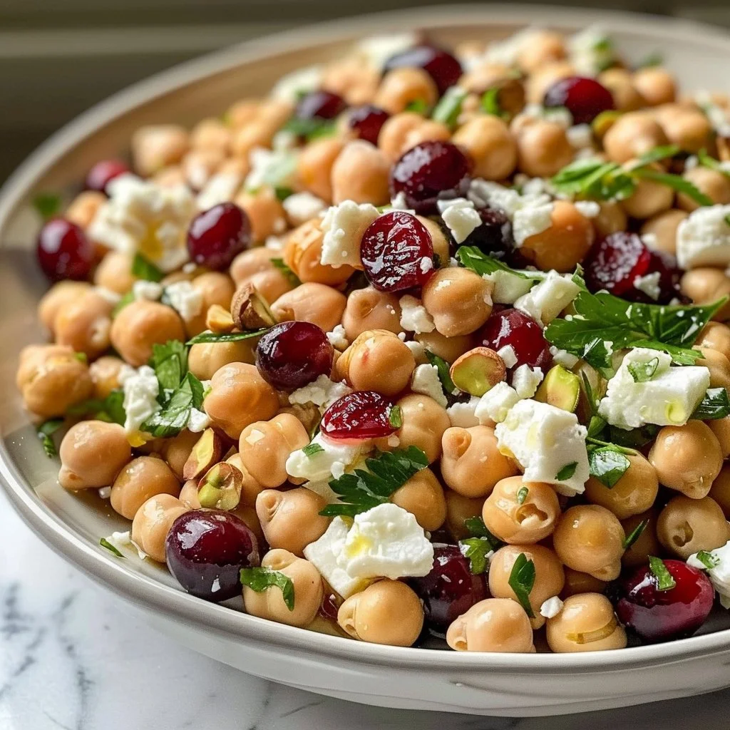 Feta and Cranberry Chickpea Salad Recipe