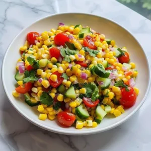 Fresh Summer Corn Salad 3 Vibrant Fresh Summer Corn Salad with colorful ingredients and fresh herbs
