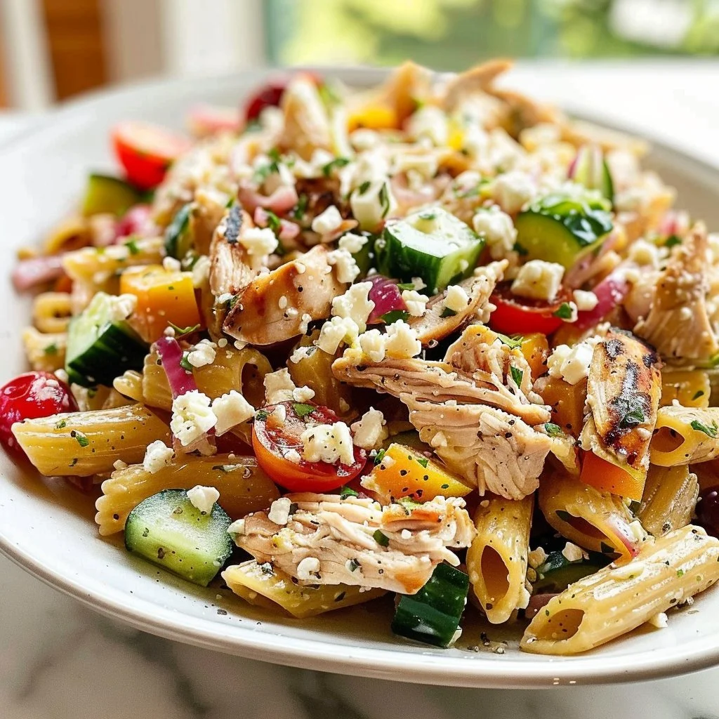 Greek Chicken Pasta Salad