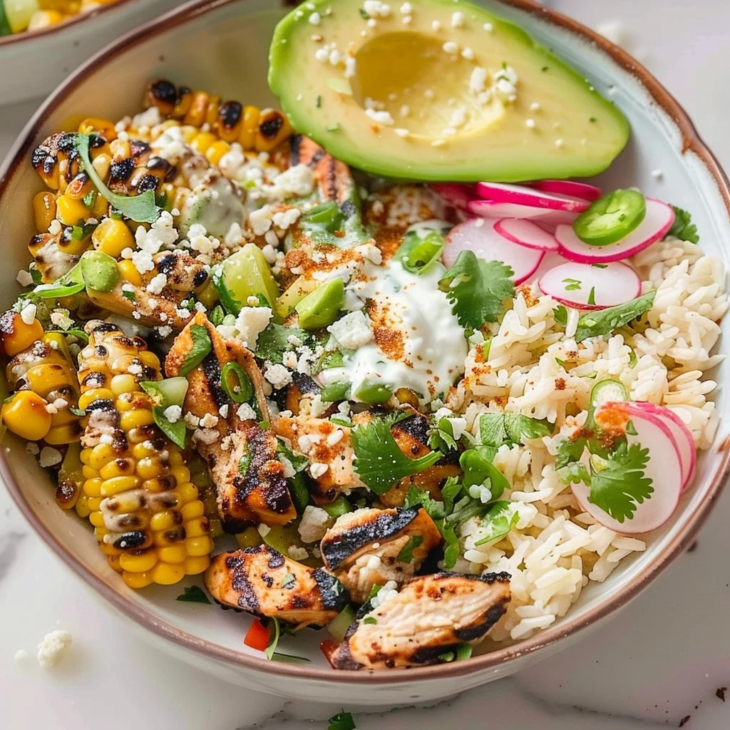 Grilled Chicken Mexican Street Corn Bowls