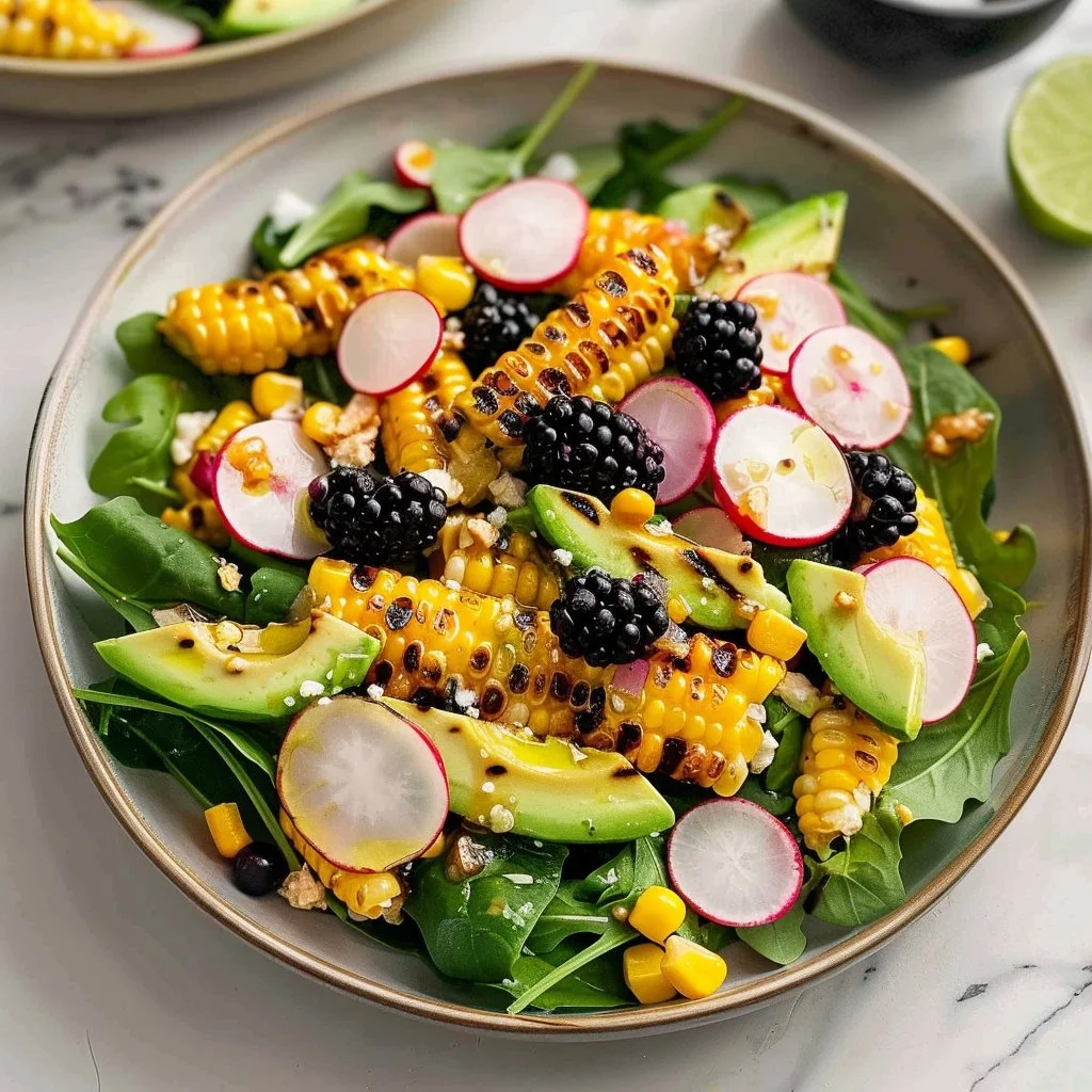 Grilled Corn Salad With Blackberries