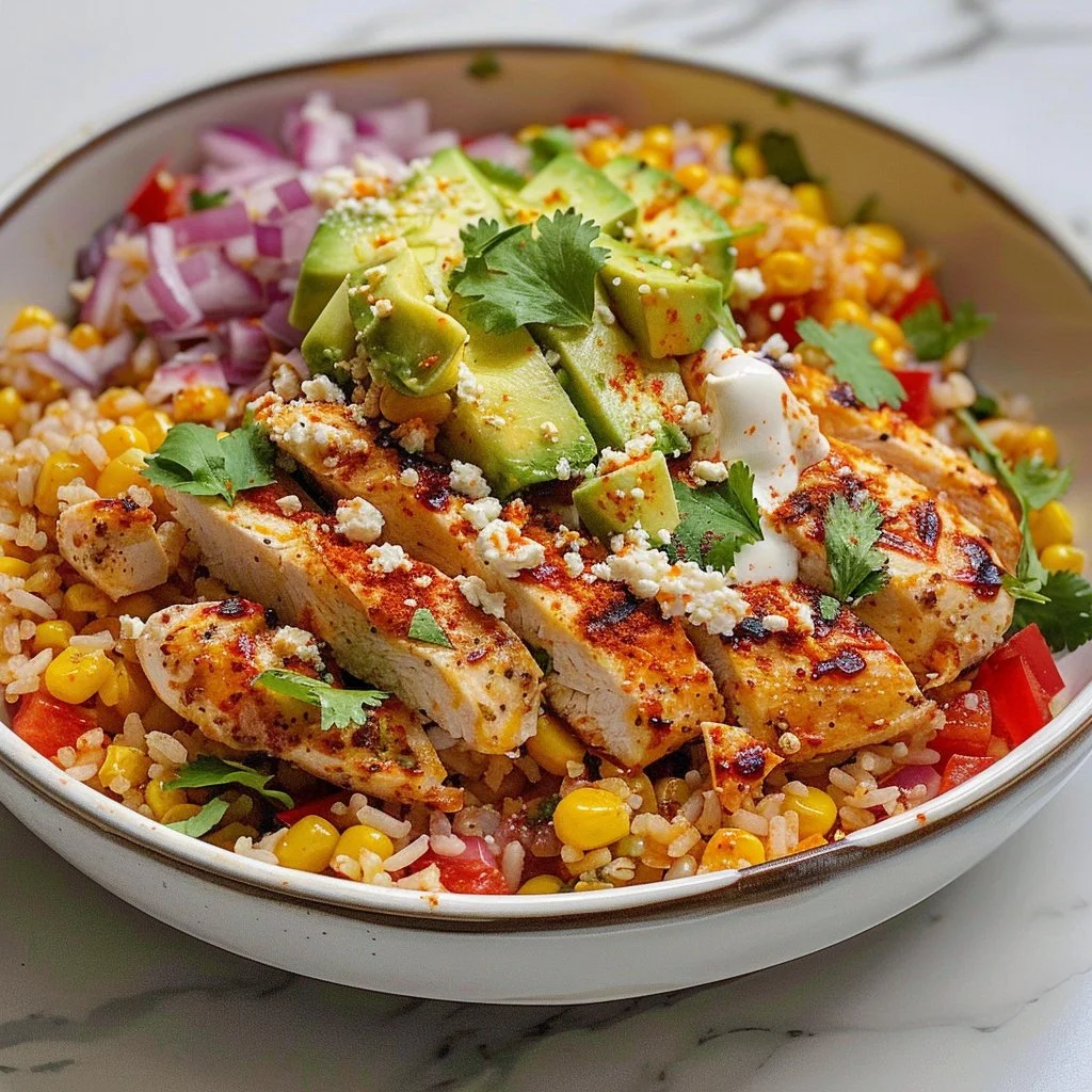My Go-To Mexican Street Corn Chicken Bowl