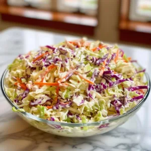 Delicious coleslaw prepared using Paula Deen's signature recipe.