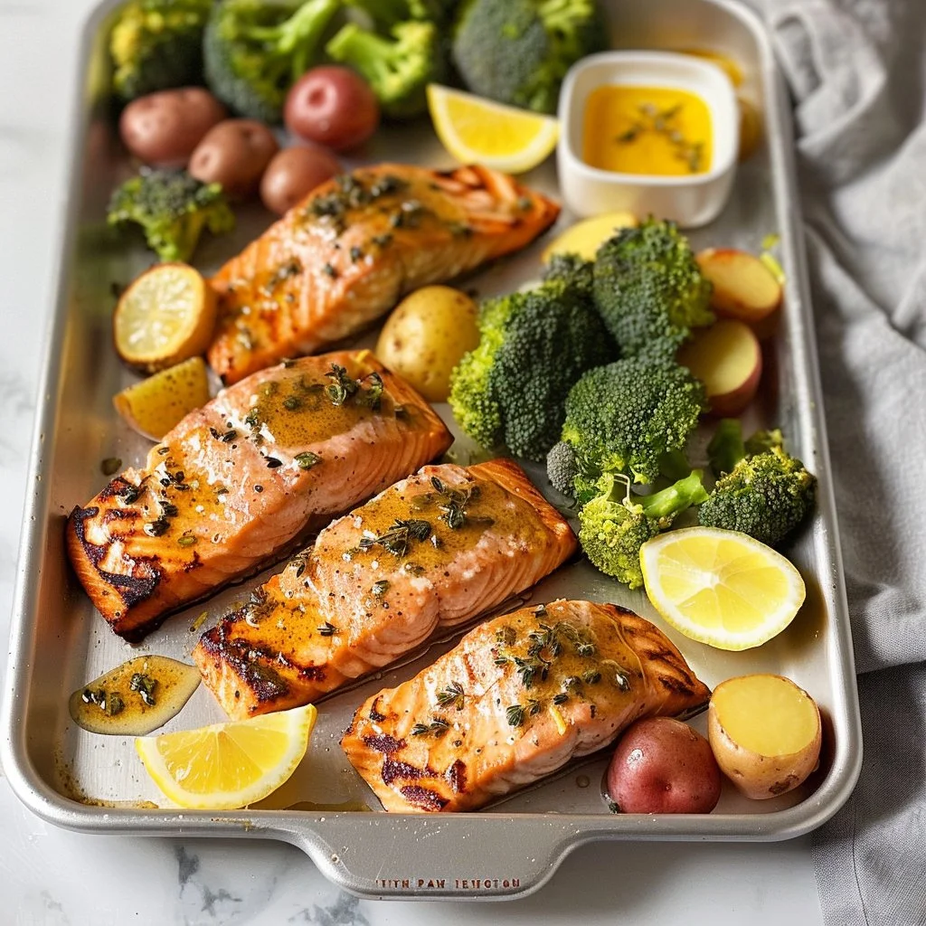 Sheet Pan Honey Mustard Salmon Recipe