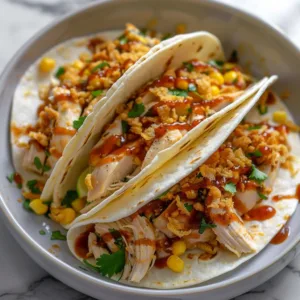 Slow cooker BBQ chicken tacos ready to enjoy