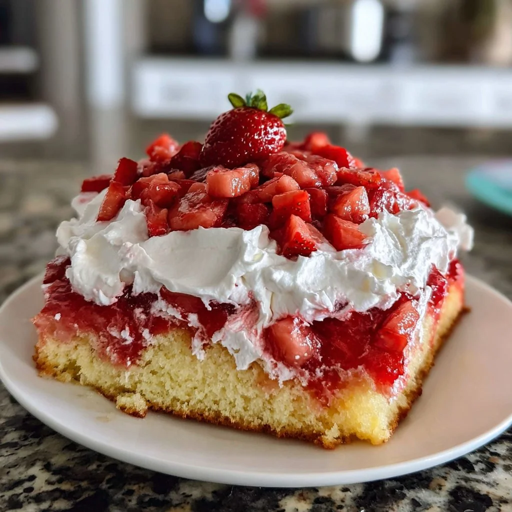 Strawberry Whipped Topping Cake