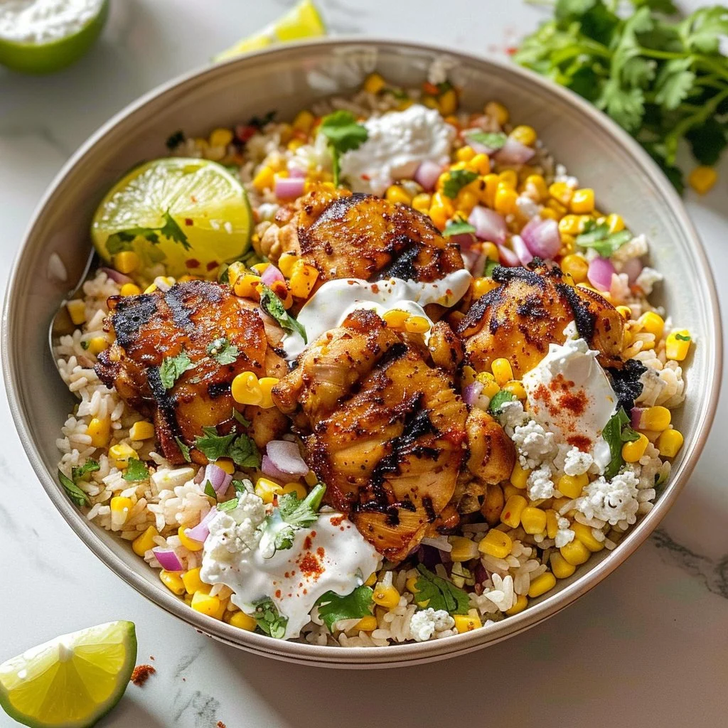 Street Corn Chicken Rice Bowl