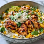 Delicious Street Corn Chicken Rice Bowl with vibrant ingredients and spices