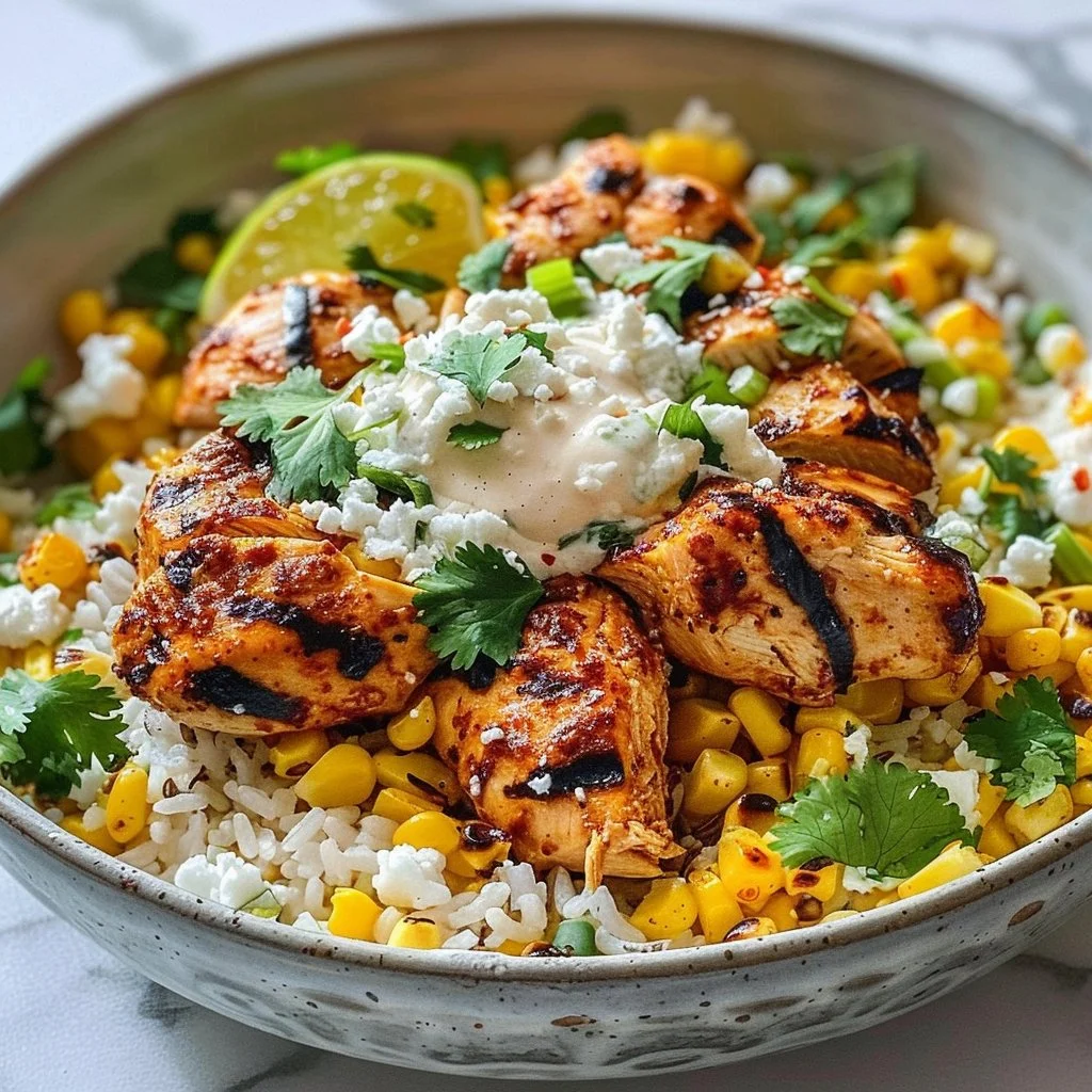 Street Corn Chicken Rice Bowl