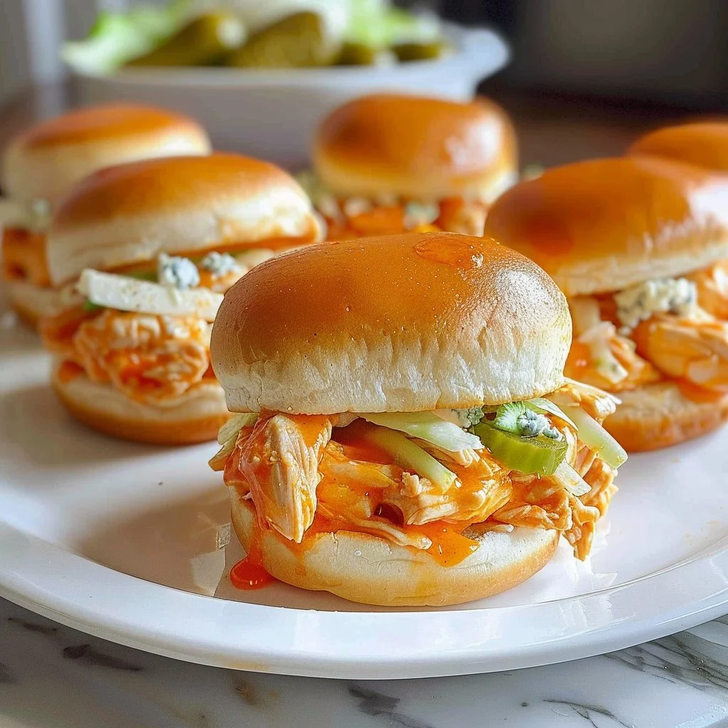Crockpot Buffalo Chicken Sliders