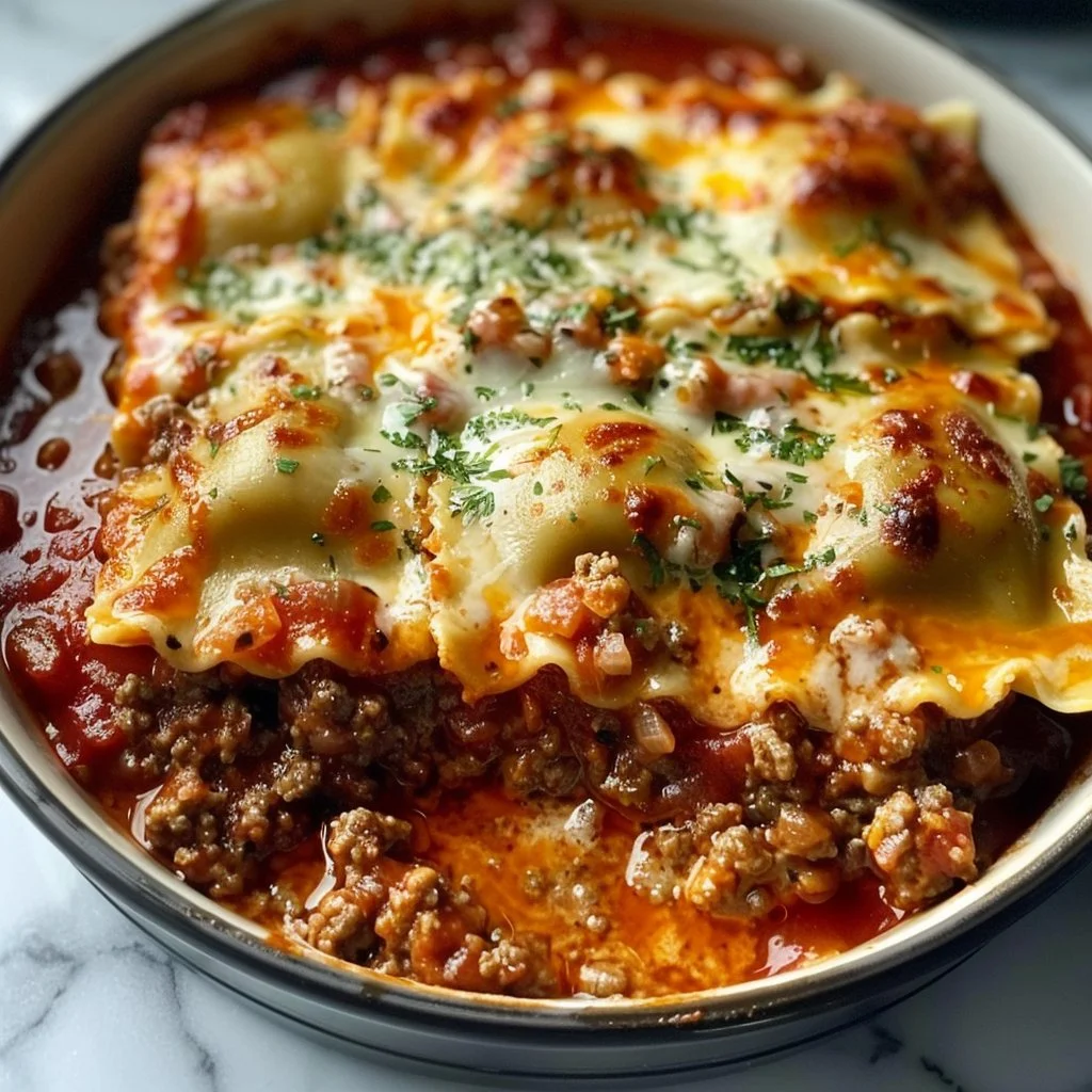 Crockpot Ravioli Lasagna