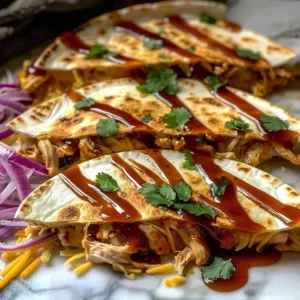 Hot Honey BBQ Chicken Quesadillas: A Sweet & Spicy Delight 3 Delicious Hot Honey BBQ Chicken Quesadillas with a sweet and spicy twist