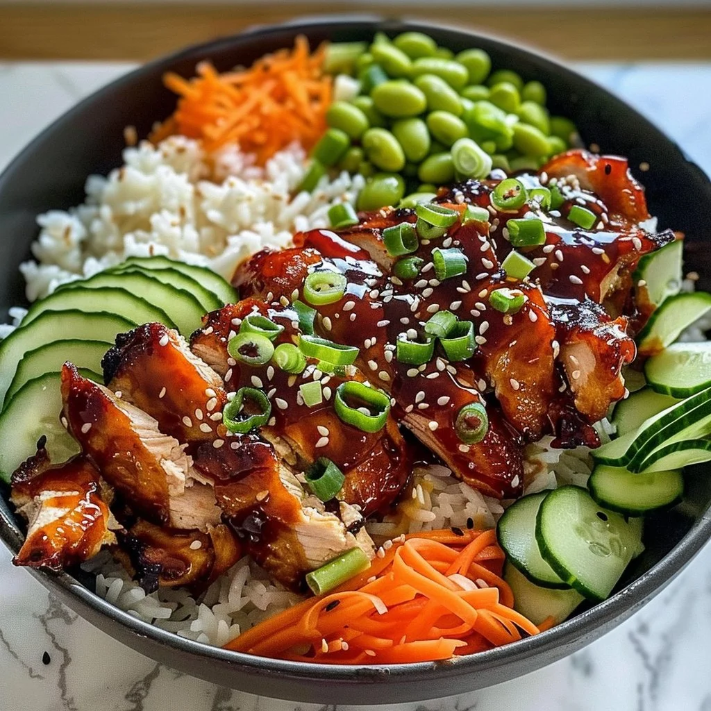 Juicy Korean BBQ Chicken Bowls: 35g Protein!