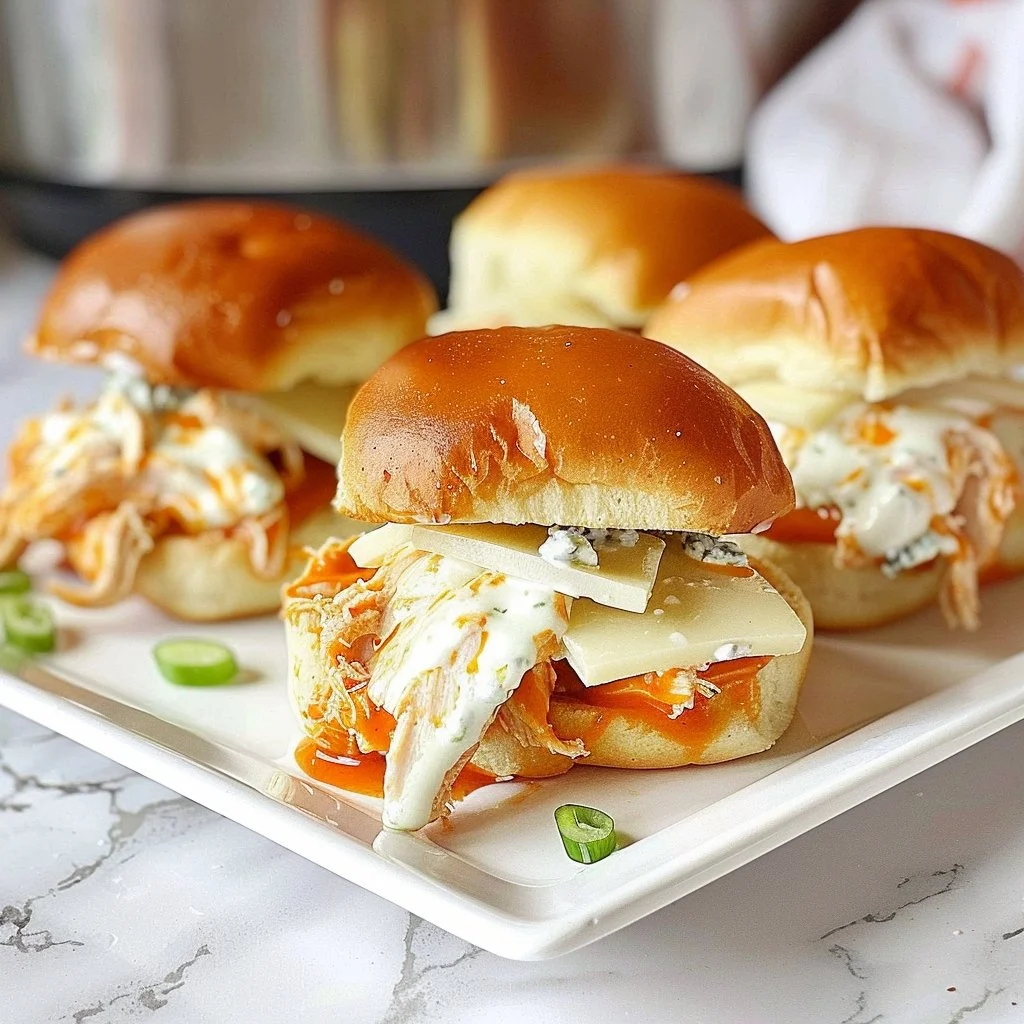 Slow Cooker Buffalo Ranch Chicken Sliders