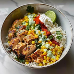 Street Corn Chicken Bowl 3 Delicious Street Corn Chicken Bowl with grilled chicken and fresh toppings