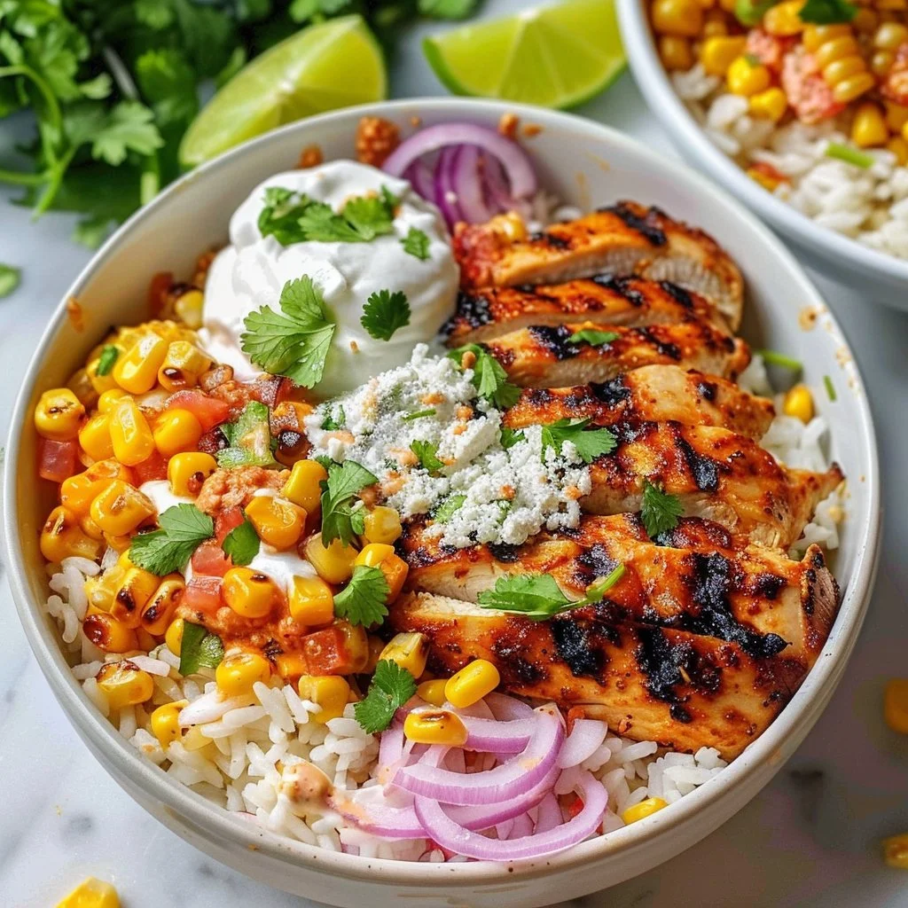 Street Corn Chicken Rice Bowl