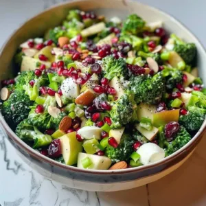 Winter Broccoli Salad 3 Healthy winter broccoli salad with colorful vegetables and dressing