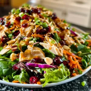 Asian Chicken Cranberry Salad 2 Delicious Asian Chicken Cranberry Salad with vibrant ingredients and colorful presentation