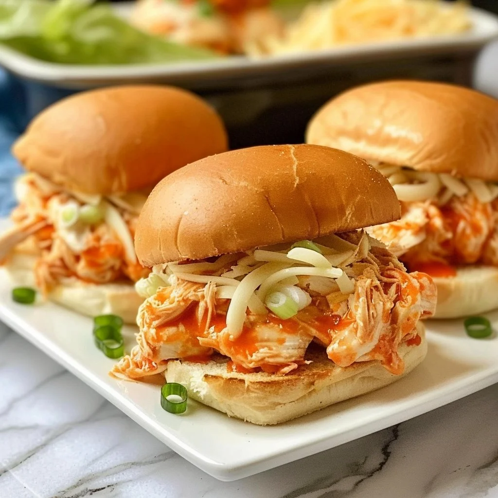 Home Page 9 Buffalo Chicken Crockpot Slider Sandwiches