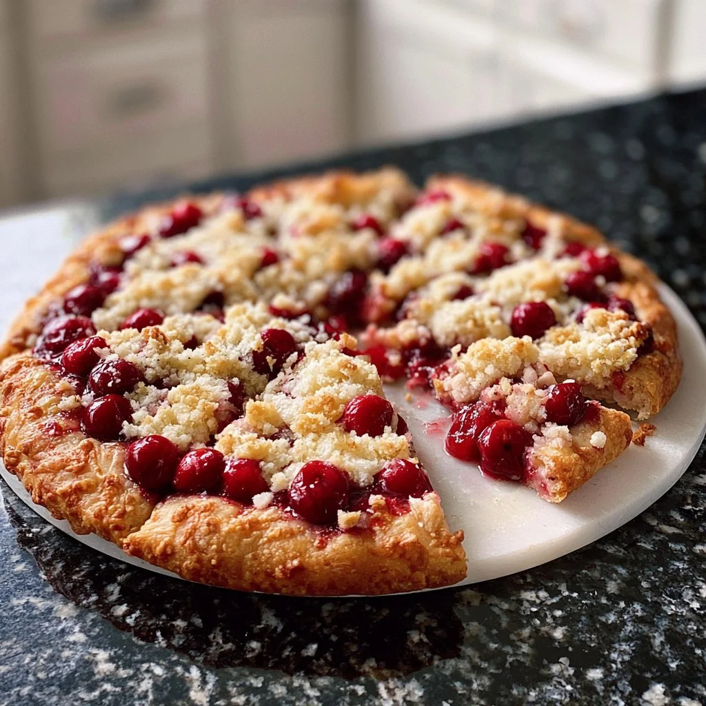 Home Page 4 Cherry Dessert Pizza with Crumble Topping