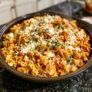 Cozy Crock Pot Chicken Parmesan Pasta Bake 2 Cozy Crock Pot Chicken Parmesan Pasta Bake cooked with delicious ingredients