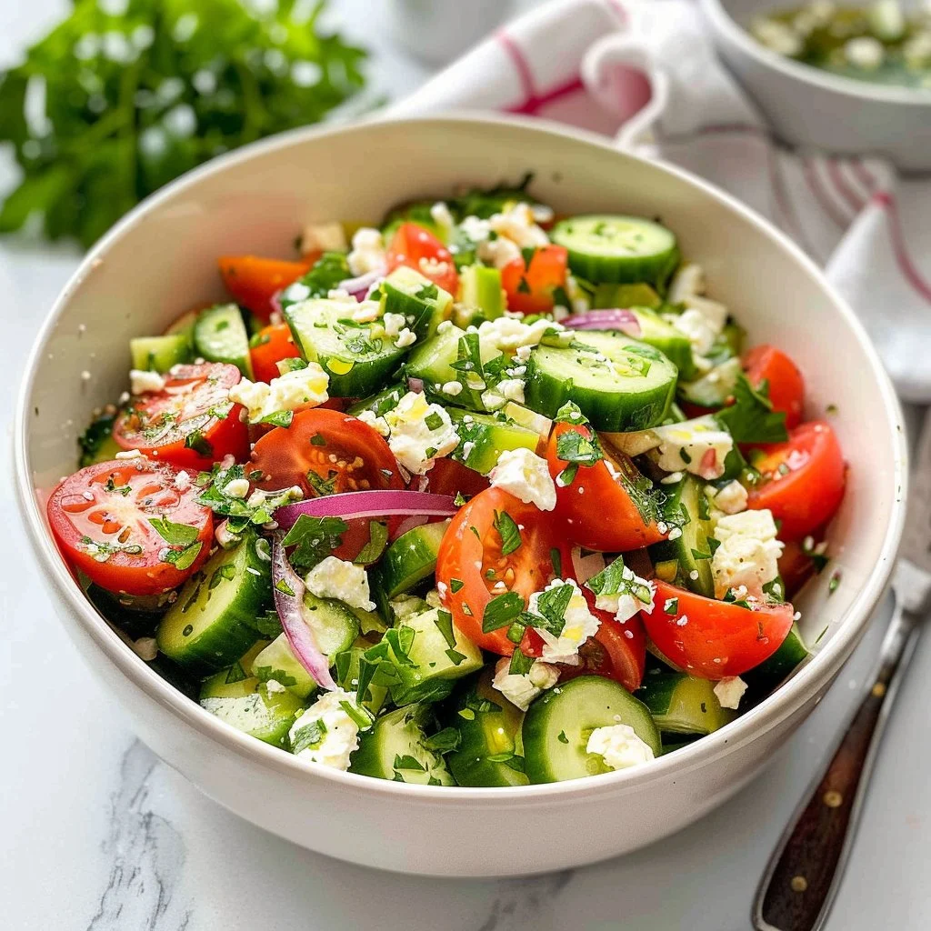 Home Page 5 Cucumber Tomato Feta Salad