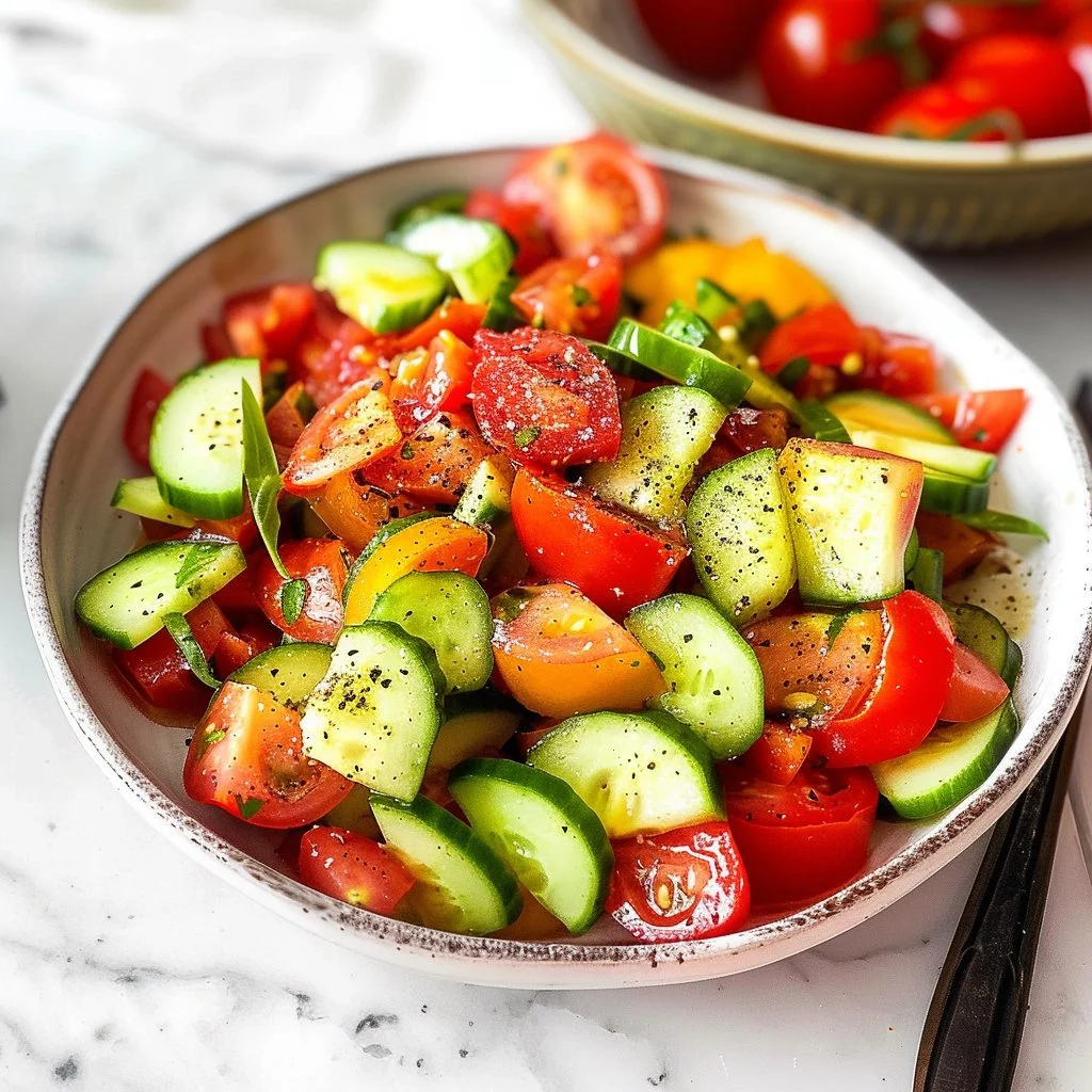 Cucumber Tomato Salad with Italian Dressing